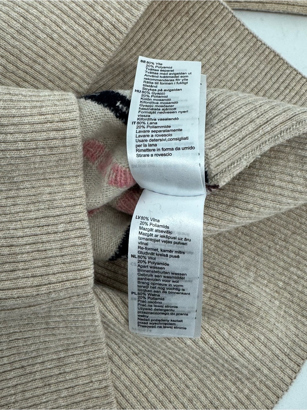 Barbour Womens Birch Knit Sweater US 6 Wool Blend Fair Isle Oatmeal - Picture 11 of 16